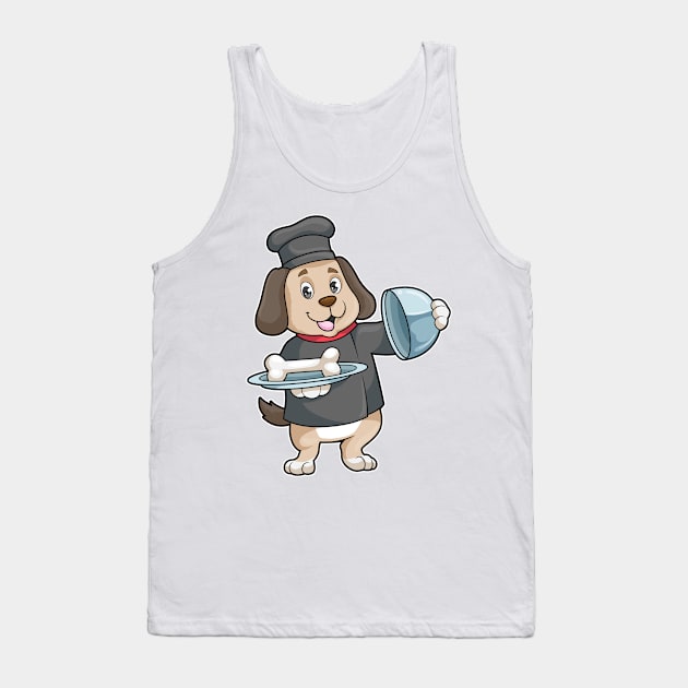 Dog as Chef with Platter & Bones Tank Top by Markus Schnabel